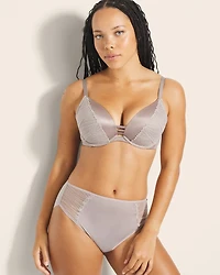 Push-Up Plunge Bra with Lurex Embroidery