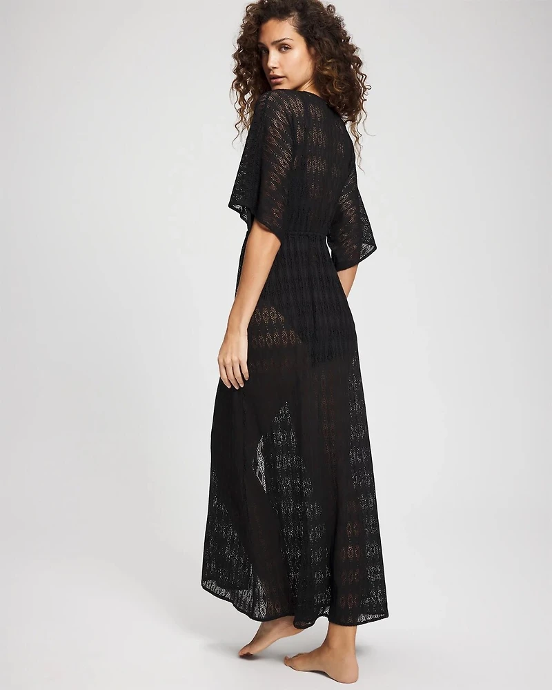 Sunkissed Crochet Open-Front Caftan
