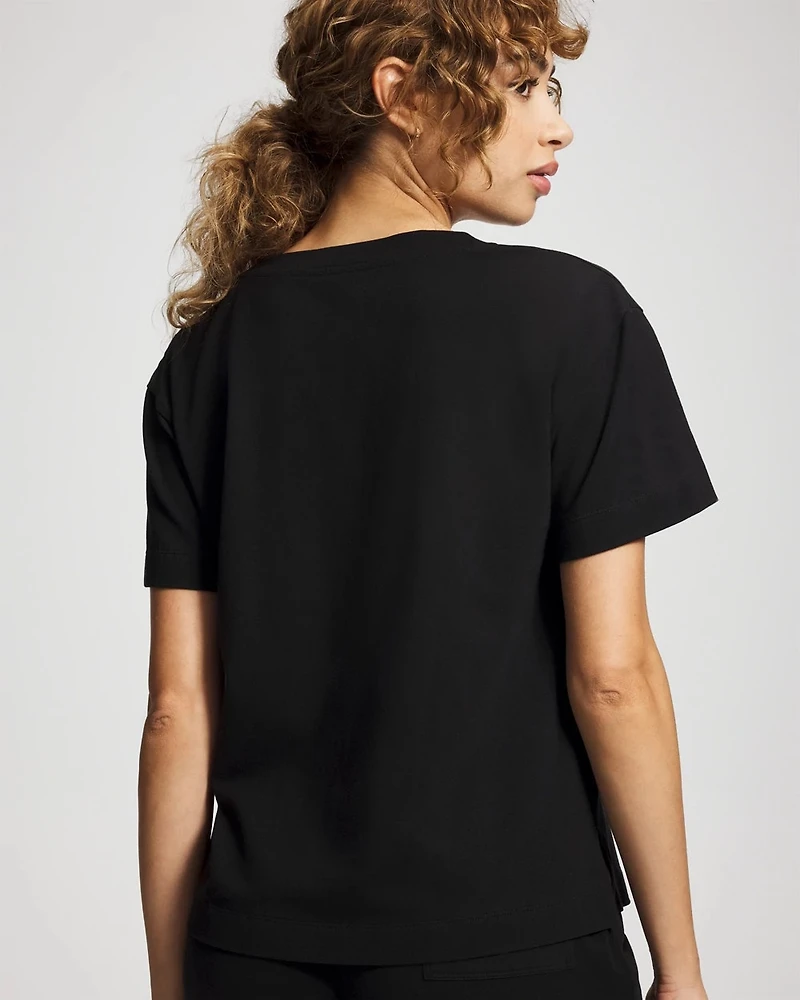 Relaxed V-Neck Short Sleeve Pajama Tee