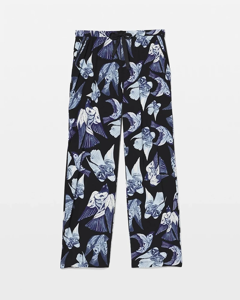 Satin Trim Pajama Pant