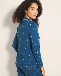 Long-Sleeve Notch Collar Pajama Top