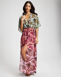 Bleu Rod Beattie White Lotus Chiffon Cover Up Dress