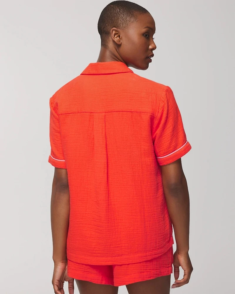Short-Sleeve Pajama Top