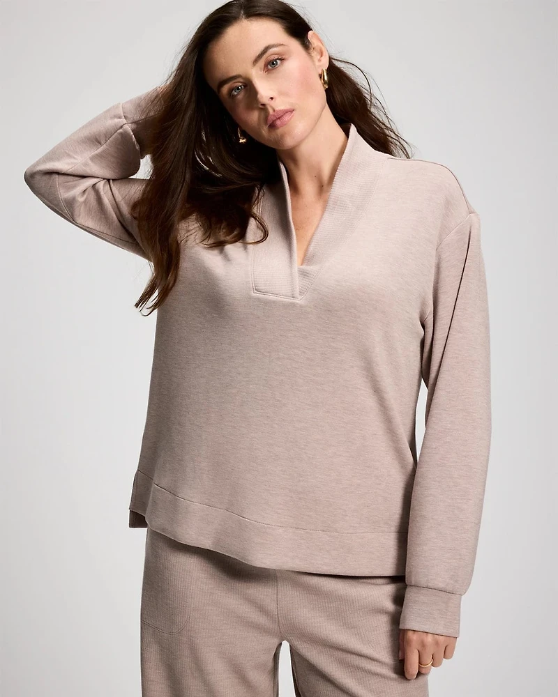 Modern Modal Relaxed V-Neck Top