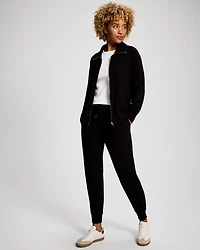 Ultra Soft Jersey Funnel Neck Zip Jacket
