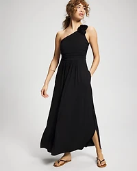 One-Shoulder Tiered Maxi Bra Dress