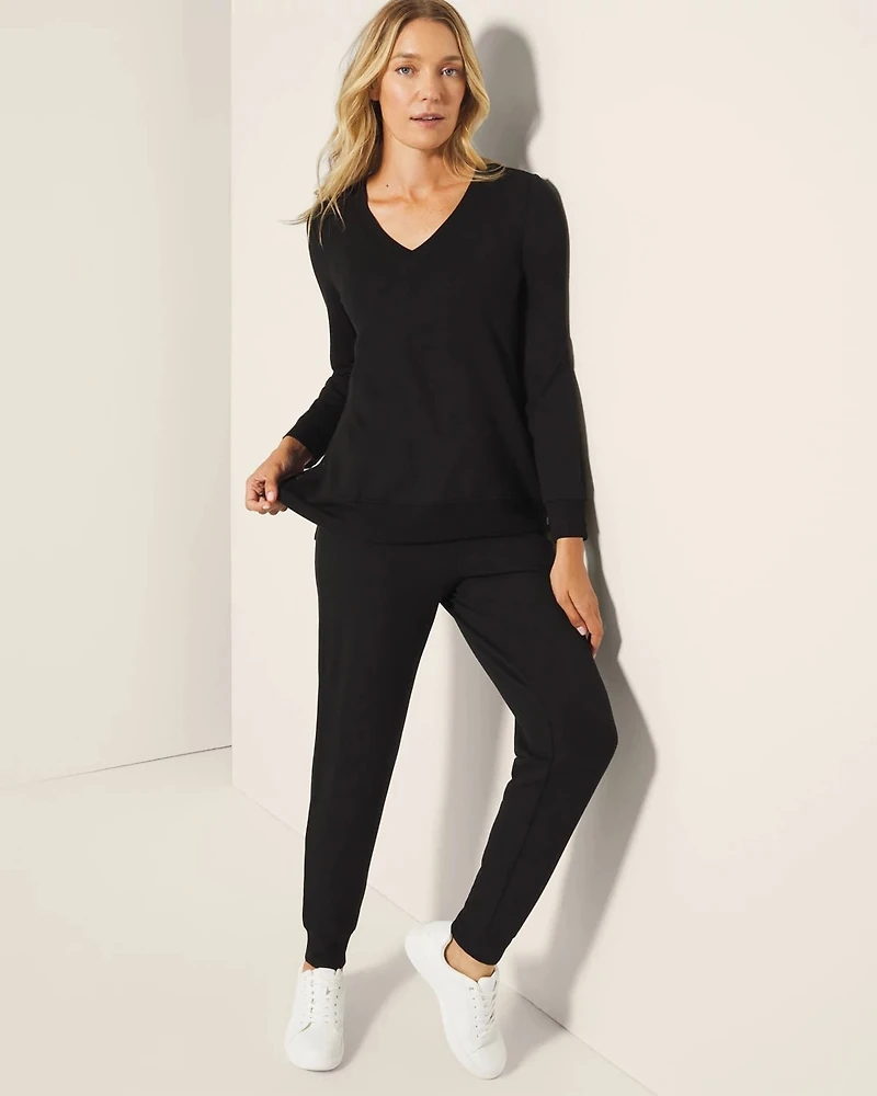 Ultra Soft Fleece V-Neck Top
