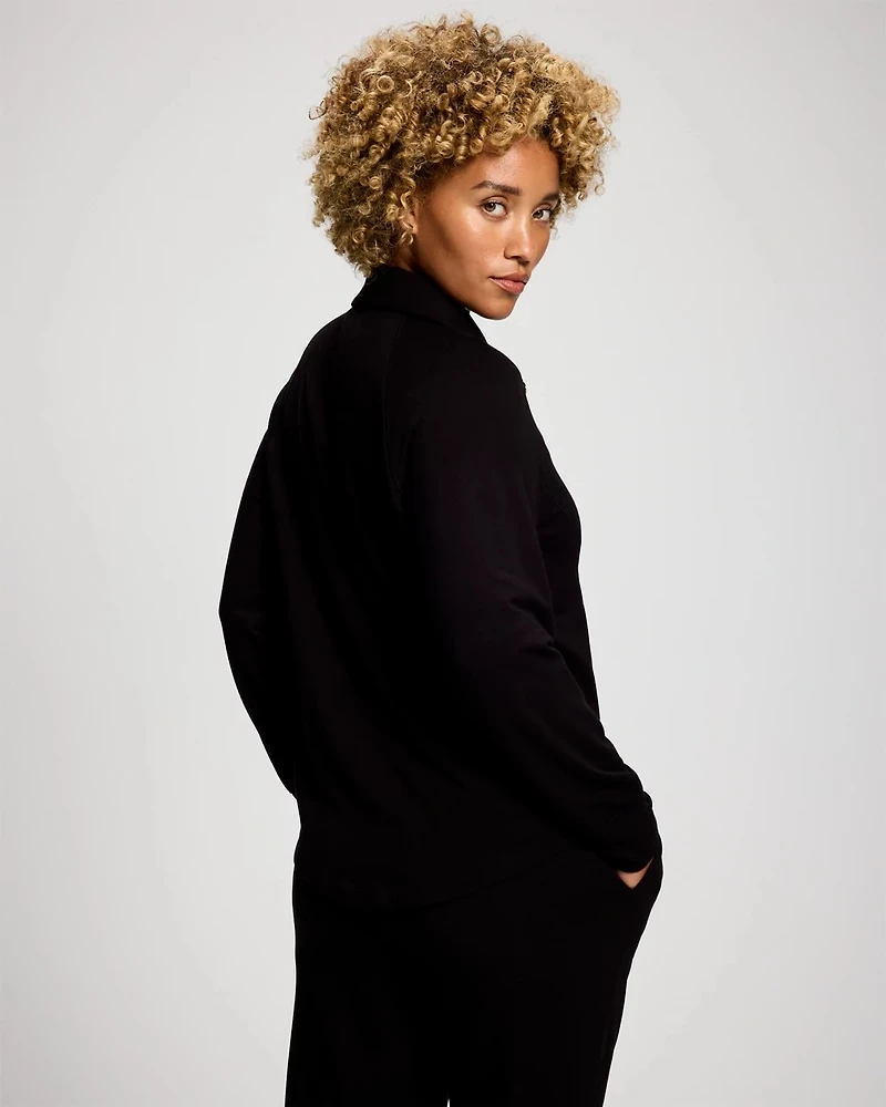 Ultra Soft Jersey Funnel Neck Zip Jacket