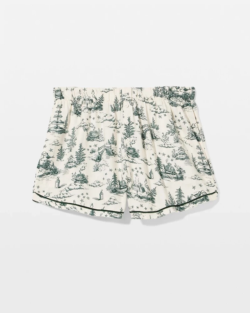 Velvet Piped Boxer Pajama Short
