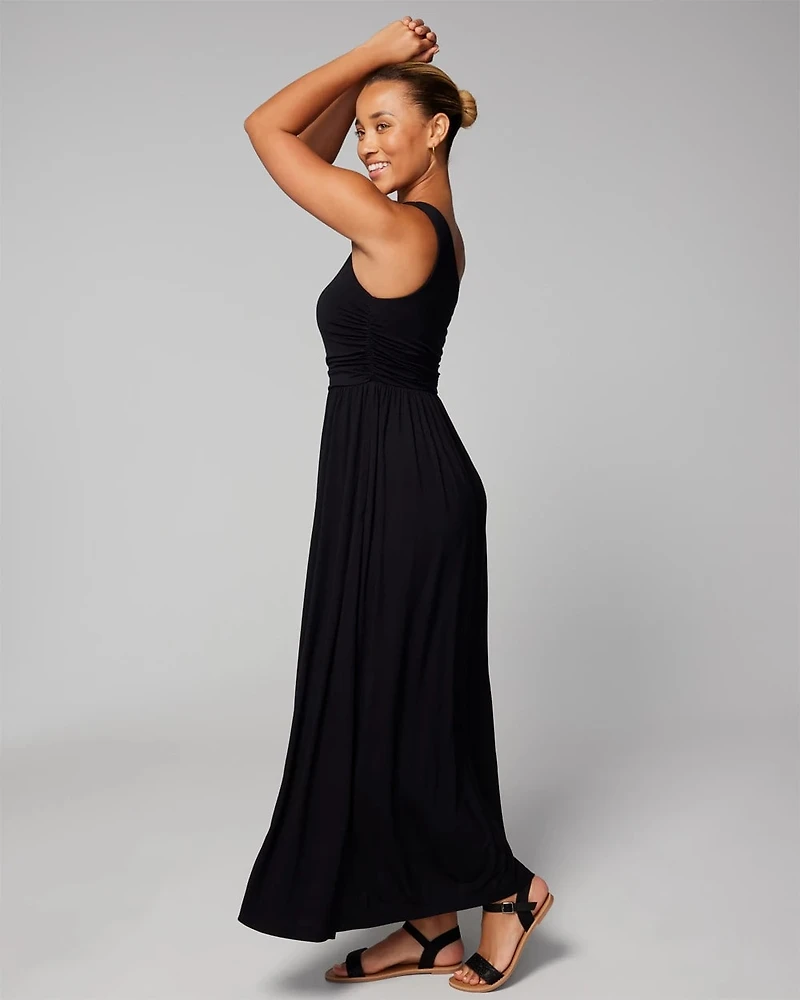 One-Shoulder Knot Maxi Bra Dress