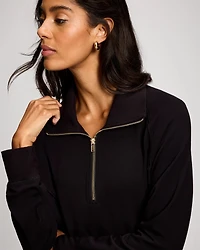 Ultra Soft Funnel Neck Quarter-Zip Top