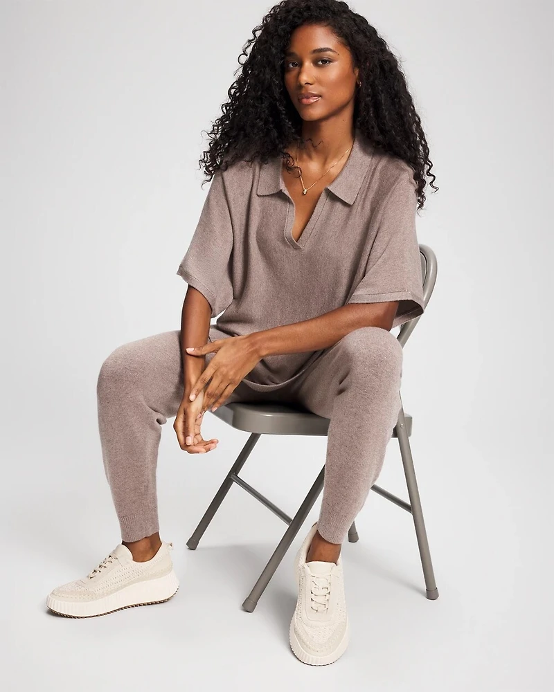 Premier Knit Sweater Collared Top