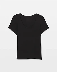 Lightweight Rib Knit Short Sleeve Pajama Tee
