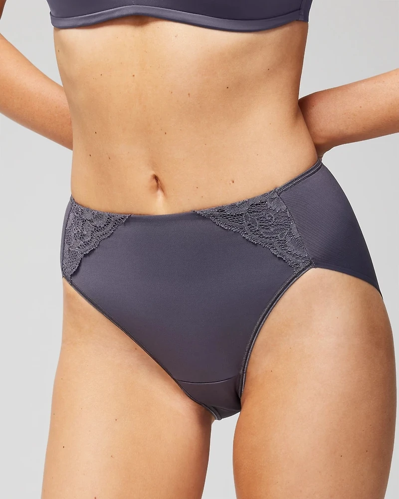 High-Leg Brief Panty with Lace
