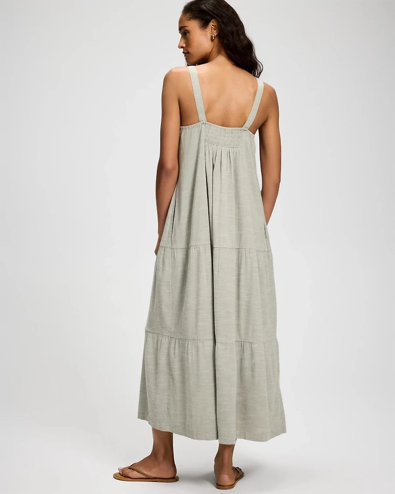 Beach Cotton Tiered Maxi Dress