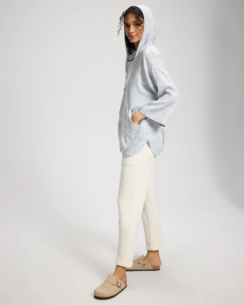 Chambray Oversized Zip-Up Jacket