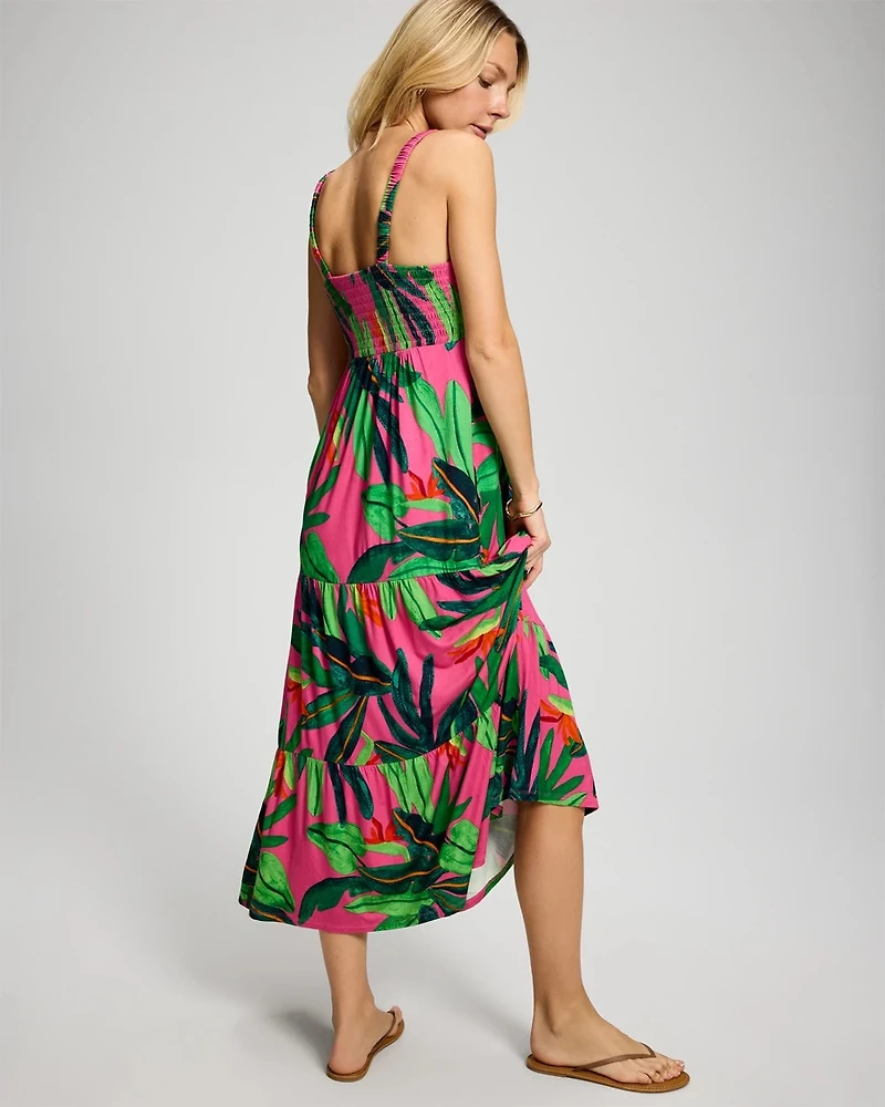 Soft Jersey Smocked Bodice Maxi Bra Dress
