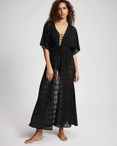 Sunkissed Crochet Open-Front Caftan