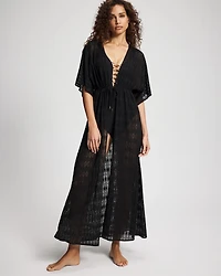 Sunkissed Crochet Open-Front Caftan