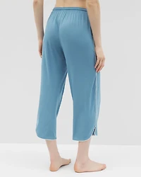 Solid Piped Crop Pajama Pant