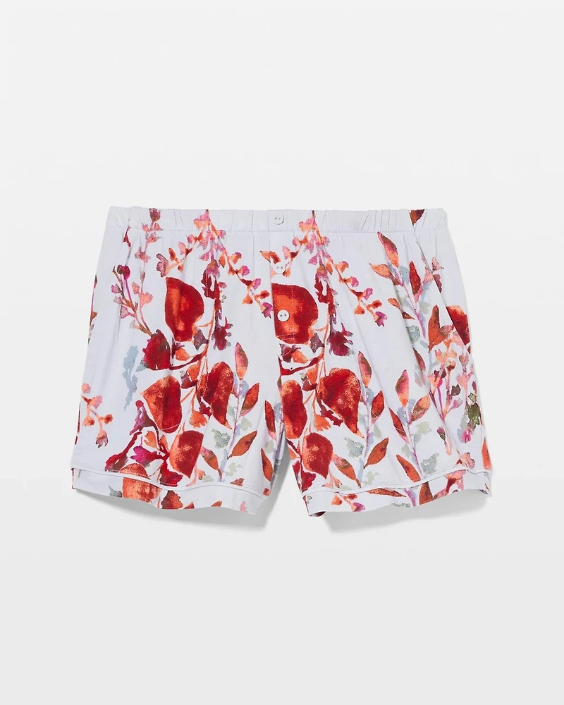 Printed Piped Pajama Shorts