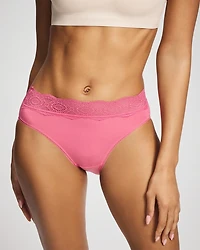 High-Leg Brief Panty with Crochet Lace