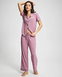 Solid Piped Pajama Pant