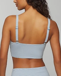 Seersucker V-Wire Cropped Bikini
