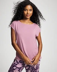 Short Sleeve Boat Neck Top