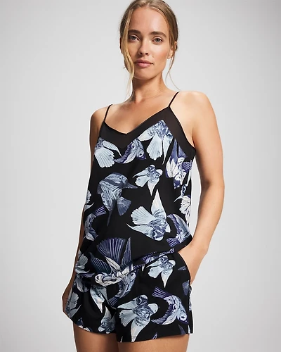 Mesh Trim Pajama Cami