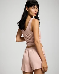 Lightweight Rib Knit Pajama Shorts