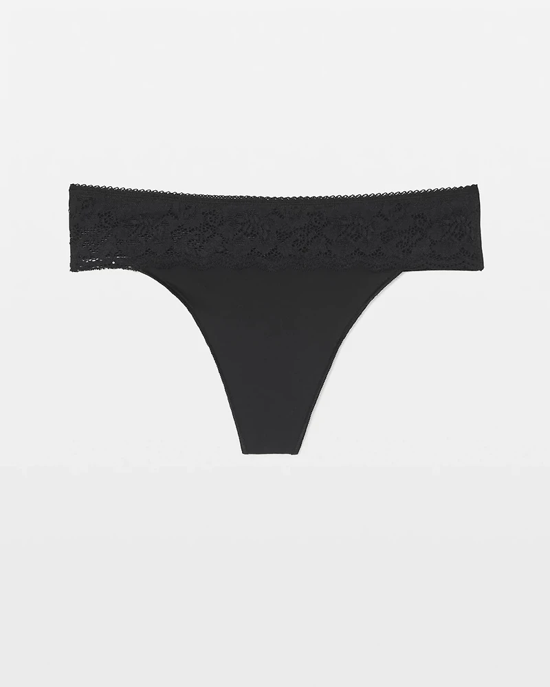 Thong Panty with Lace Trim