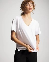Relaxed V-Neck Short Sleeve Pajama Tee