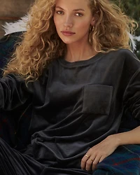 Velour Crewneck Sweatshirt