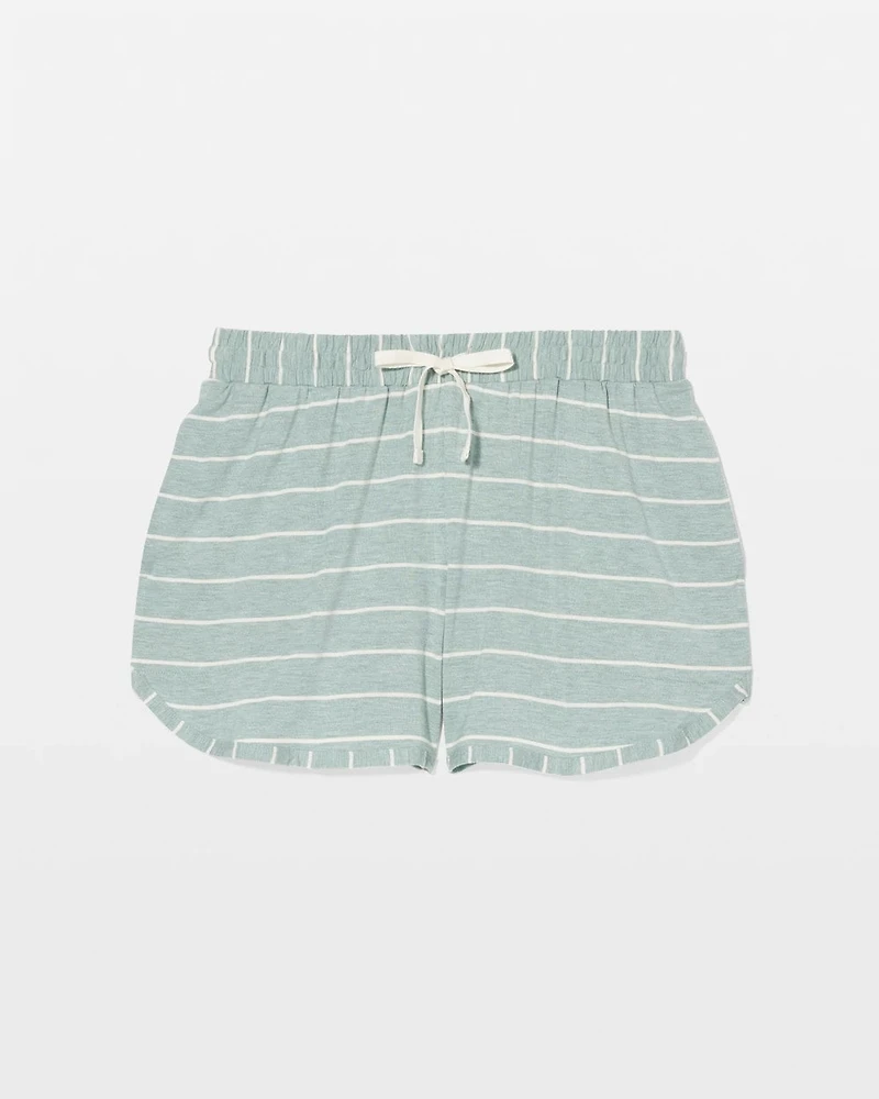 Curved Hem Pajama Shorts
