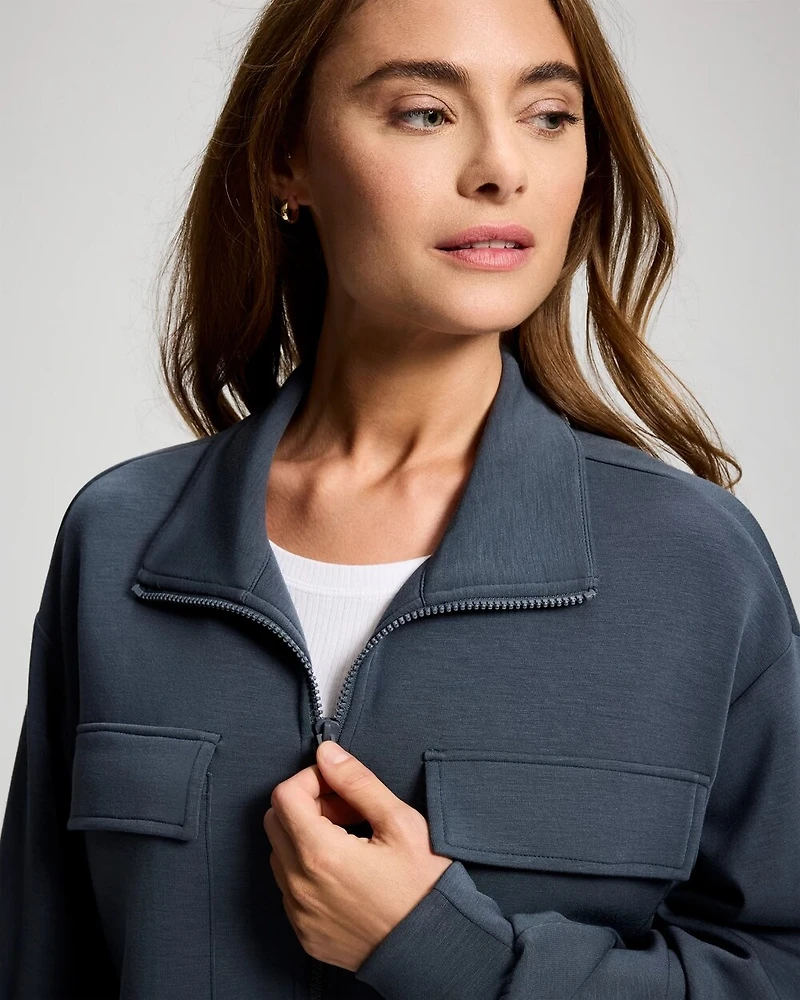Modern Modal Funnel Neck Cinch Jacket