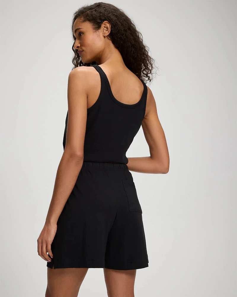 Relaxed Long Pajama Shorts