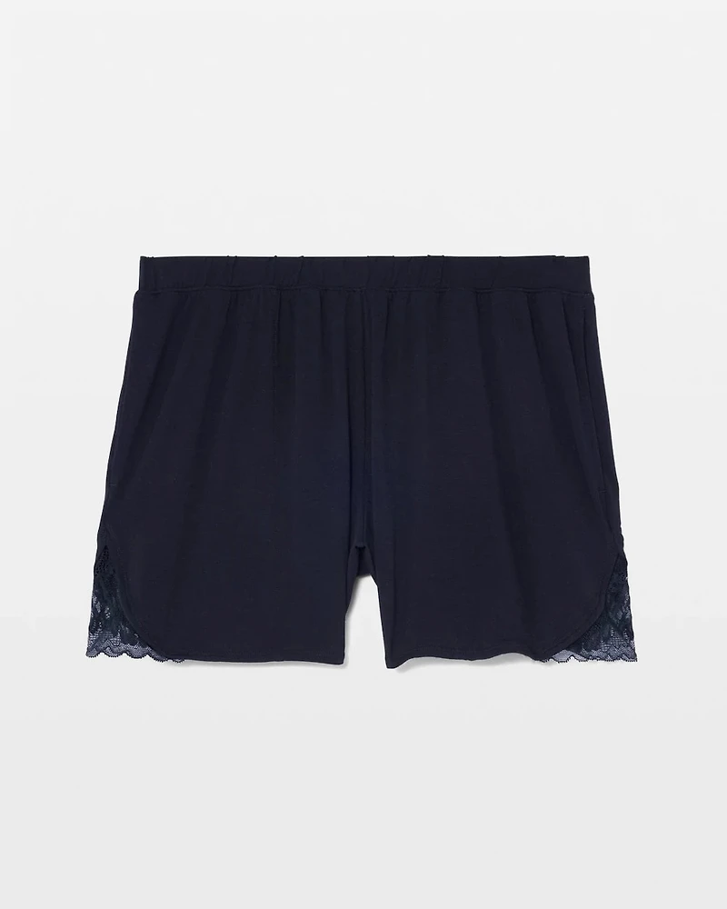 Lace Trim Pajama Shorts