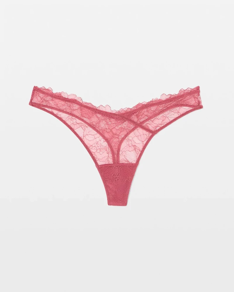 Fine Line Lace Thong Panty