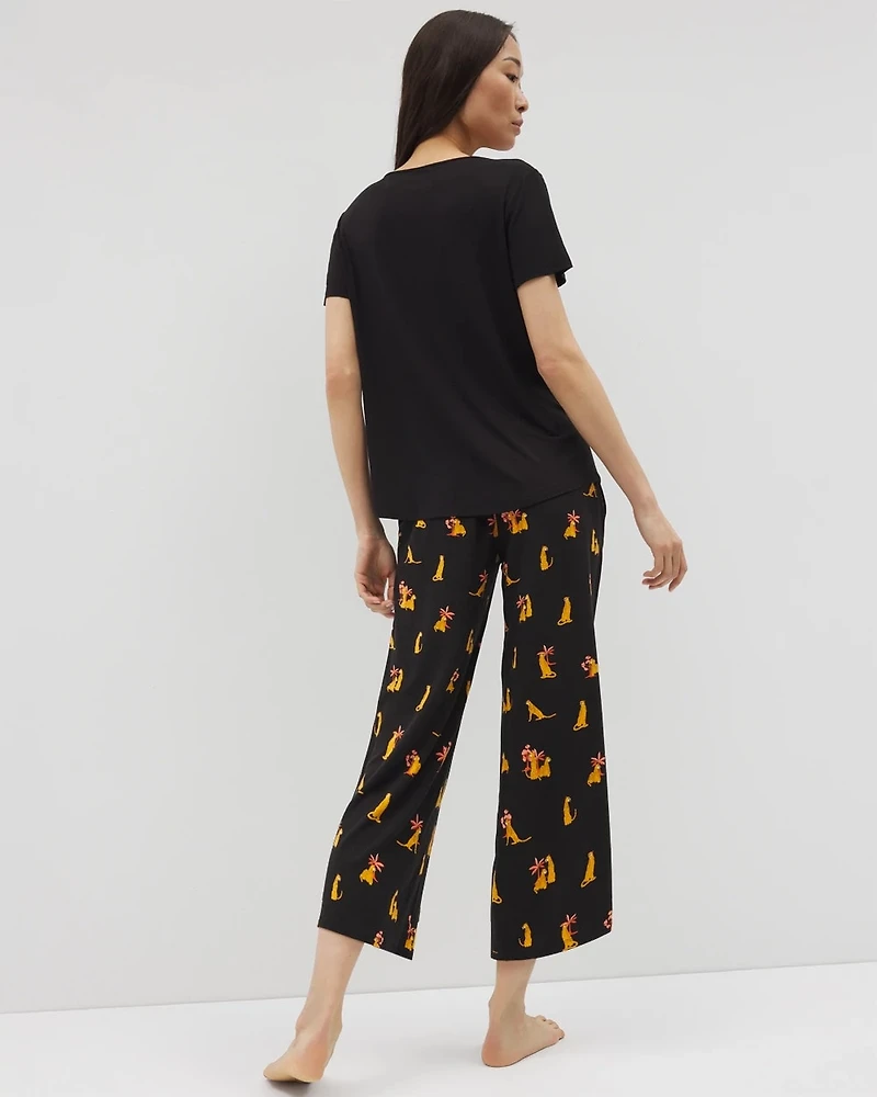 Short-Sleeve + Cropped Pants Pajama Set