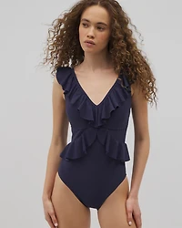 Beyond Control Solid Essentials Ruffle One-Piece