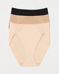 High-Leg Brief Panty with Lace 3 Pack