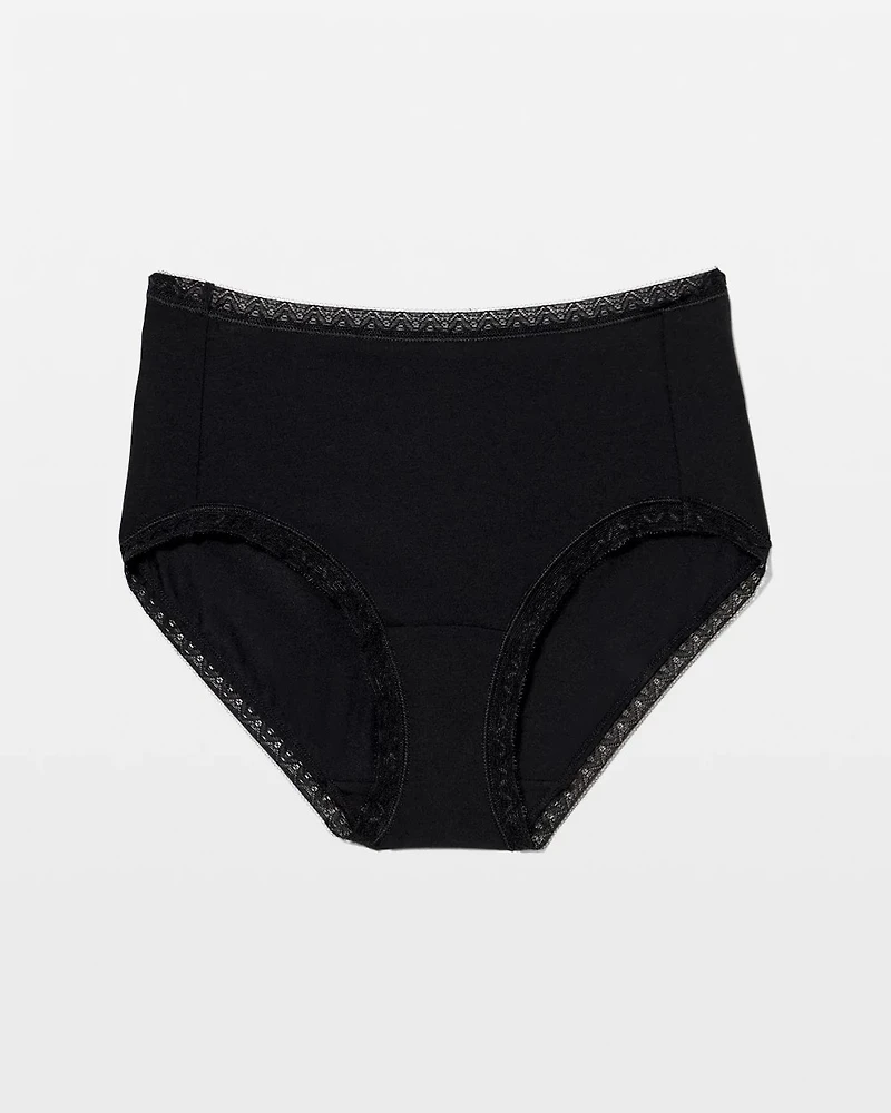 Cotton Brief Panty with Lace Trim