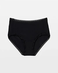 Cotton Brief Panty with Lace Trim