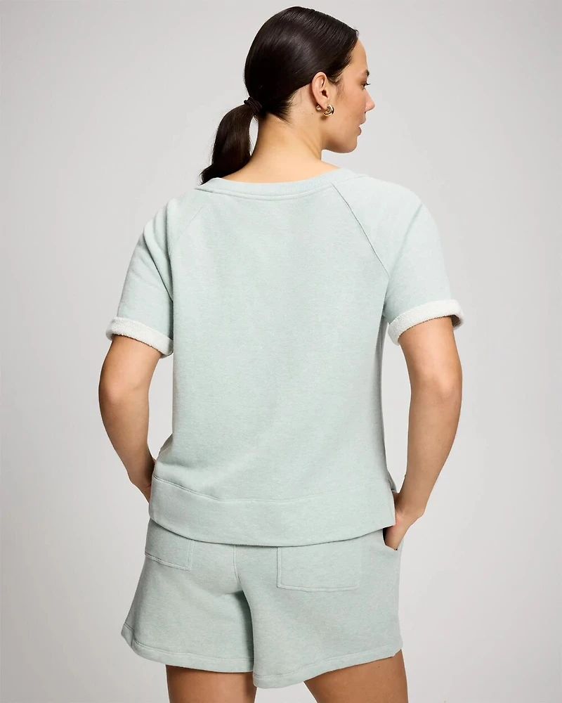Cotton Terry Relaxed Short Sleeve Sweatshirt