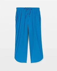 Solid Piped Crop Pajama Pant
