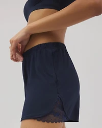 Lace Trim Pajama Shorts