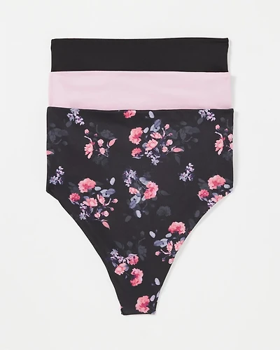 High-Waist Thong Panty 3 Pack