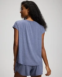 Short Sleeve Boat Neck Top