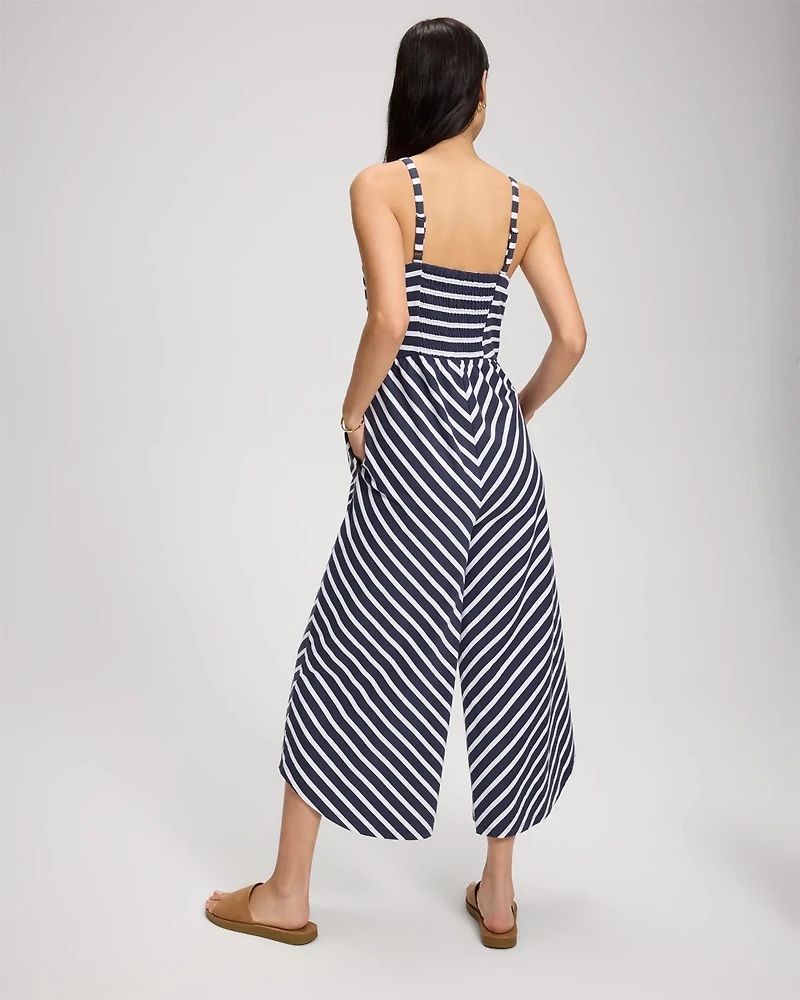Cotton Ruched Bodice Jumpsuit